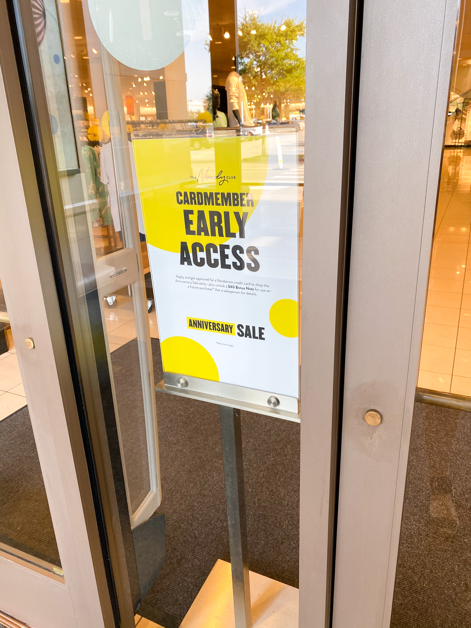 Nordstrom Anniversary Sale Cardmember Early Access sign 