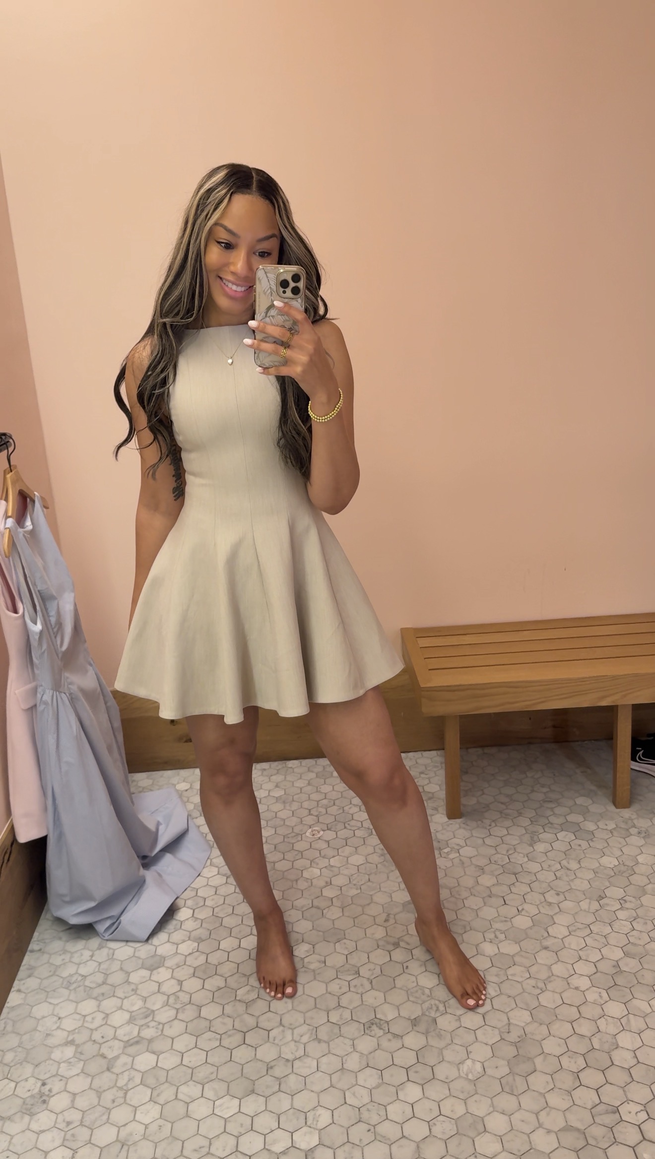 Aritzia Babaton Proxy Dress - (Re)ssential Heather Matte Pearl